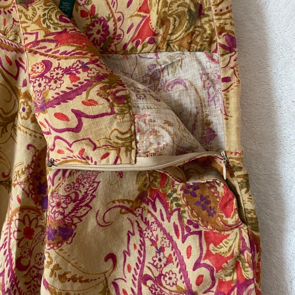 Vintage Ralph Lauren LRL100%  Linen Paisley Floral Print A-Line Skirt 4 - Picture 4 of 11